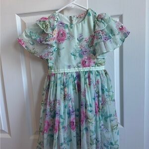 Ivy City Co Floral Kids Dress in Mint and Pink Gianna